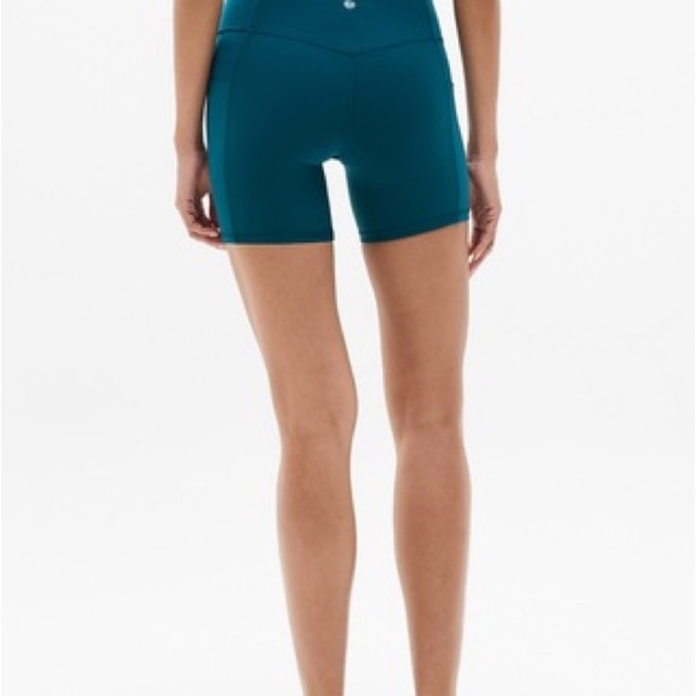 Athleta Salutation Stash High Rise Teal High-Rise Bike Shorts Small Petite - Picture 4 of 11